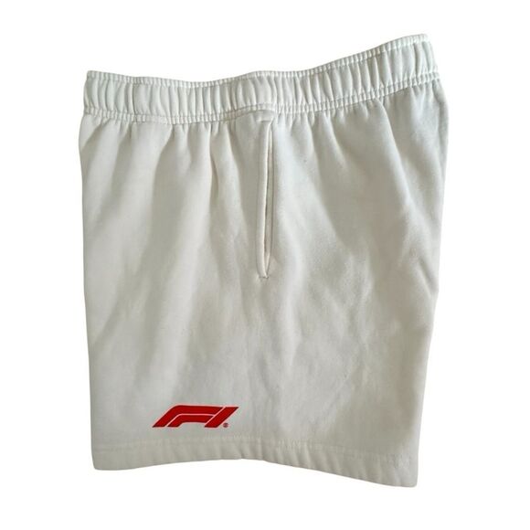 PAC Sun + Formula 1 ~ ivory fleece shorts w/ side pockets ~ size XS - Picture 4 of 10